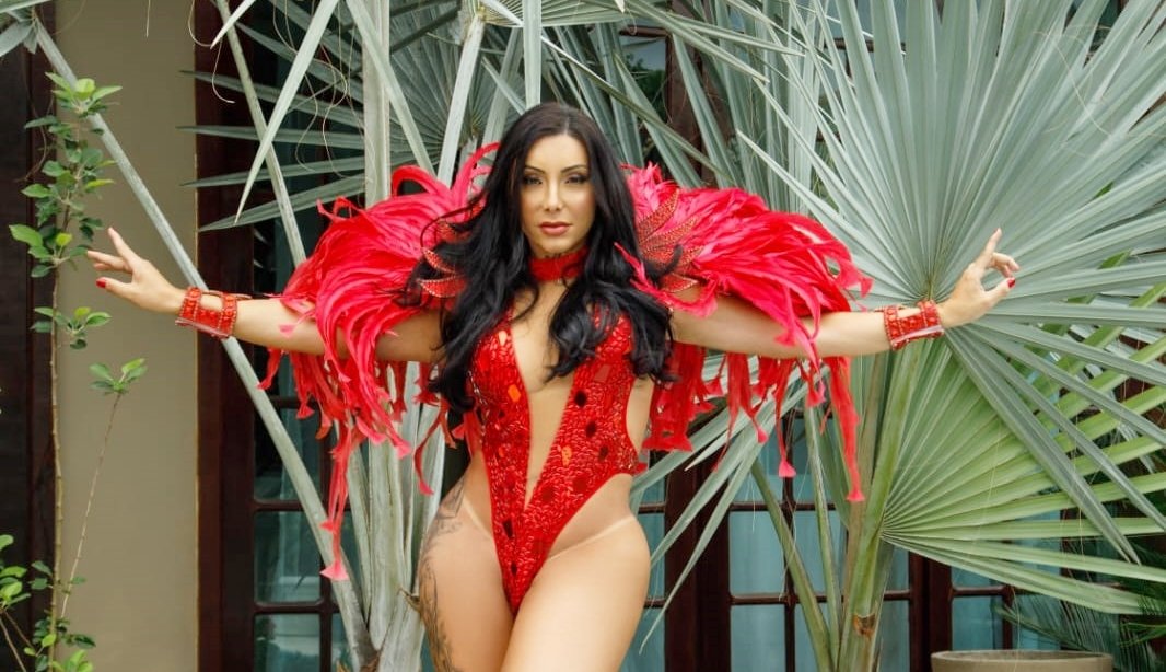 Amanda Fernandes retorna ao Brasil com materiais da sua fantasia do carnaval de 2024 Amanda Fernandes retorna ao Brasil com materiais da sua fantasia do carnaval de 2024