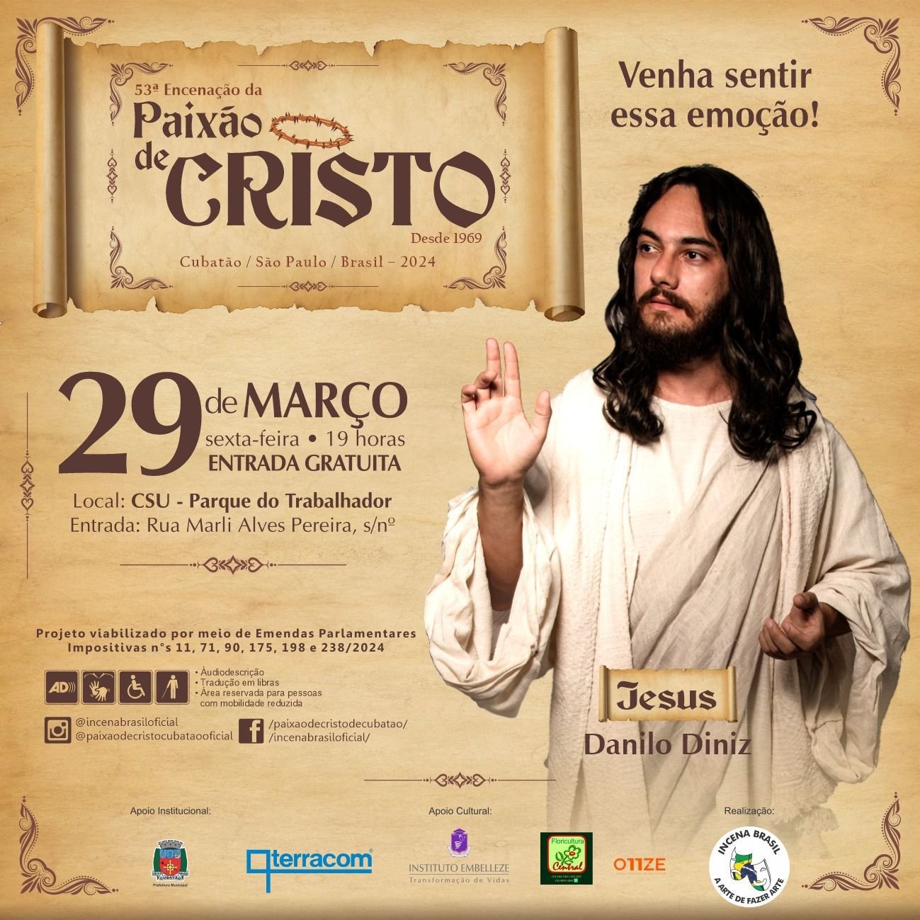 Danilo Diniz: O Retorno aos Palcos como Jesus Cristo na 53ª Encenação da Paixão em Cubatão 8 WhatsApp Image 2024 03 18 at 07.48.28