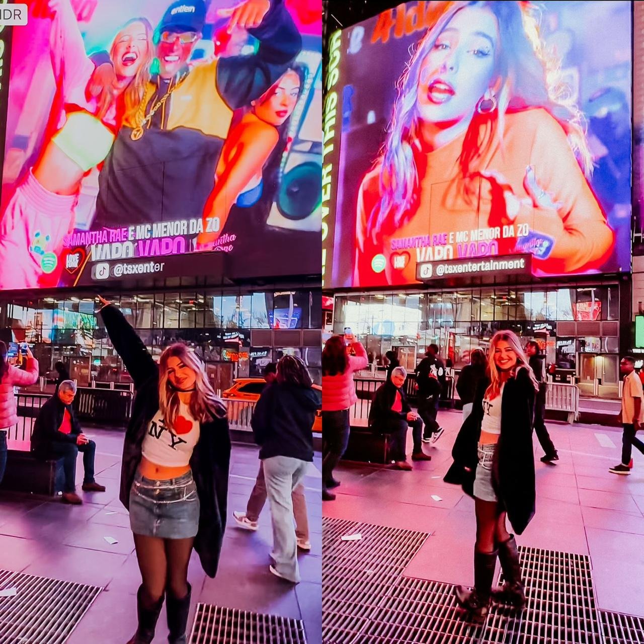 Samantha Rae lança música no telão da Times Square em NY Samantha Rae lança música no telão da Times Square em NY