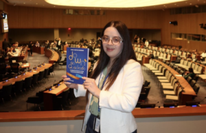 Atriz Samanta Quadrado representa o Brasil na Conferência da ONU
