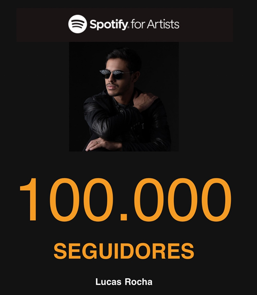 Lucas Rocha celebra sucesso: 5 milhões de streams e mais de 100 Mil seguidores no Spotify Lucas Rocha celebra sucesso: 5 milhões de streams e mais de 100 Mil seguidores no Spotify