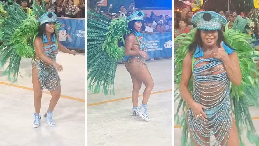 Gretchen encanta no sambão do povo aos 65 anos na Independente de Eucalipto Sambão 24 Gretchen desfilou como Rainha de Bateria da Independente de Eucalipto — Foto: Reprodução/Instagram