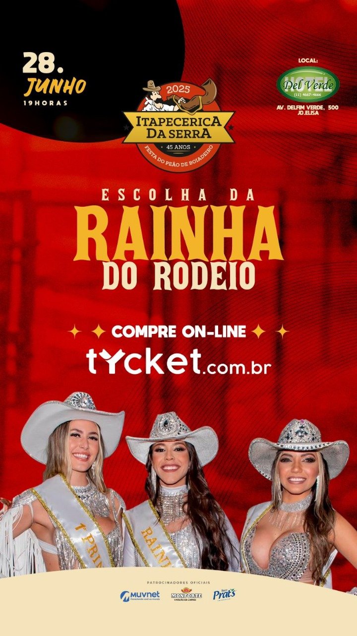 45ª edição da Festa do Peão de Boiadeiro de Itapecerica da Serra divulga concurso da Rainha 34 3aa75be9 d8f8 491a bd27 27fd5ff1e46c