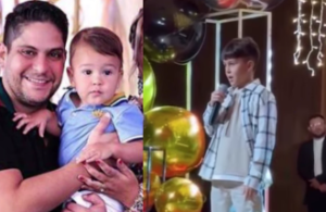 Filho de Jorge, da dupla com Mateus, surpreende ao cantar na escola