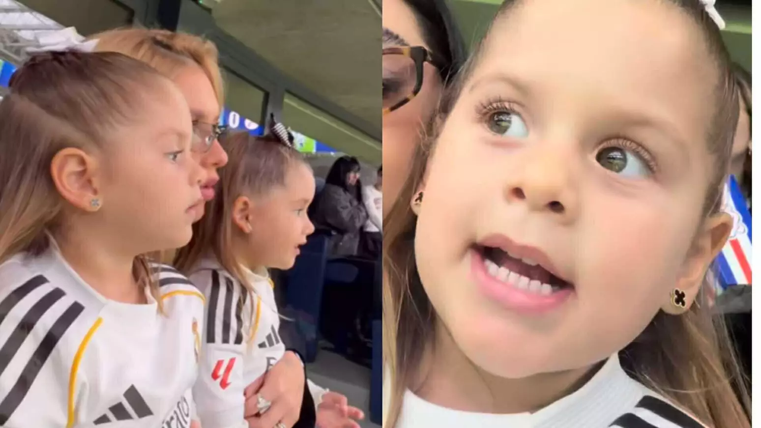 Virginia Fonseca leva filhos ao jogo de Vini Jr. e reação de Maria Flor viraliza