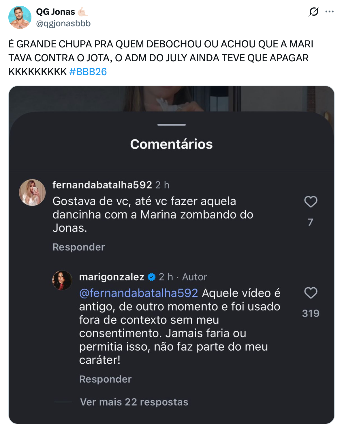 Mari Gonzalez rebate críticas após vídeo antigo gerar polêmica nas redes 7 Captura de Tela 2026 02 06 as 09.12.19