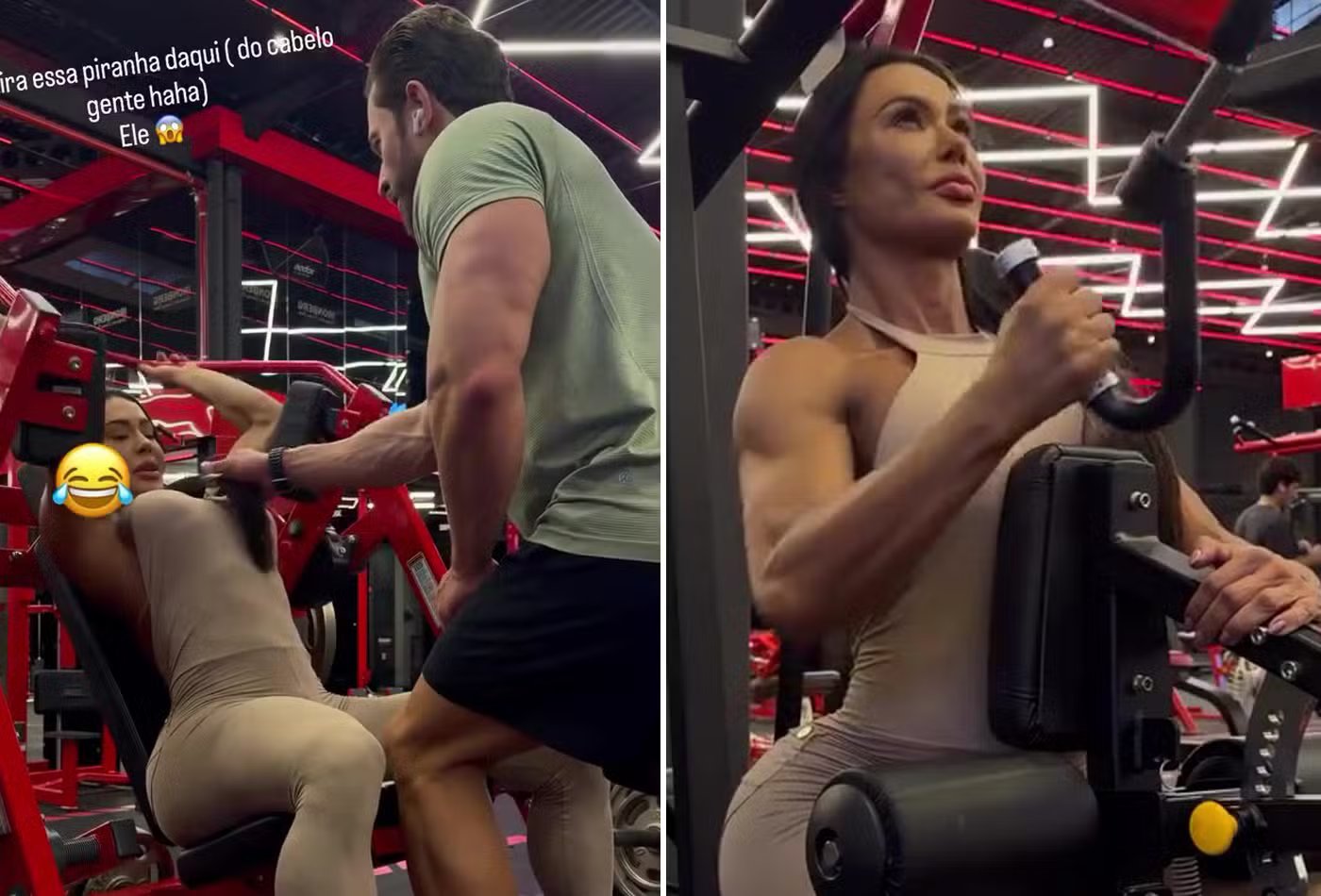 Gracyanne Barbosa treina com namorado e exibe sintonia na academia Gracyanne Barbosa treina com namorado e exibe sintonia na academia