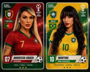 Andressa Urach estrela campanha inspirada em álbum de figurinhas da Copa do Mundo