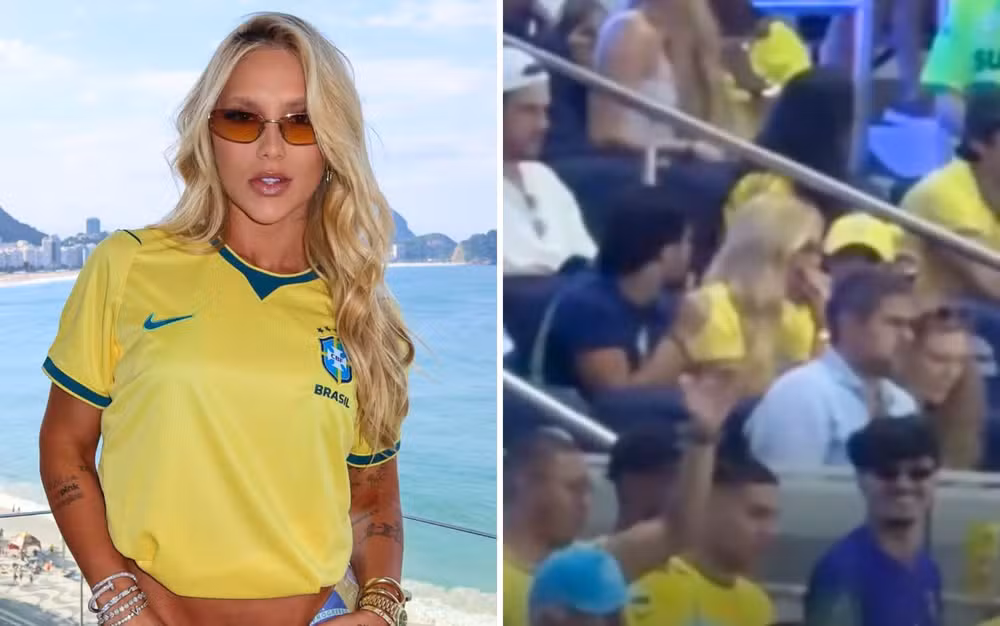 Virginia Fonseca reage à vaias no Maracanã — Foto: Reprodução/Instagram de Virginia e Tik Tok de Dudra Brandão