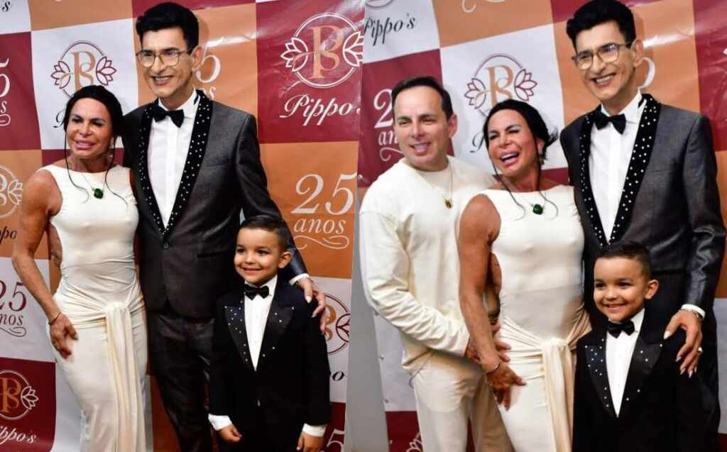 João Miguel com o tio Val Couto e Esdras de Souza e Gretchen - Crédito da Foto: Divulgação