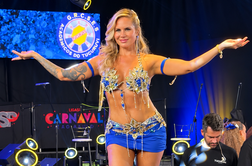 Musa Fitness Isis Camargo dá início ao Carnaval 2027 em gravação oficial de audiovisual da Acadêmicos do Tucuruvi Isis Camargo - Crédito da Foto: Renato Cipriano / Zuleika Ferreira - Divulgação