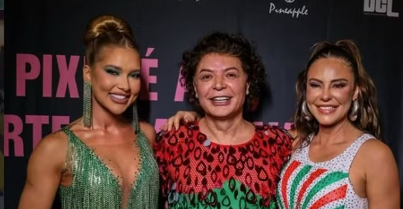 Virginia, David Brazil e Paolla em ensaio na quadra da Grande Rio — Foto: Reprodução/Instagram Grande Rio